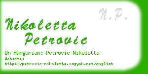 nikoletta petrovic business card